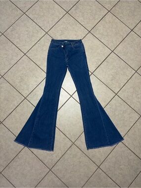 High-Rise Dark Blue Women's Flare Jeans